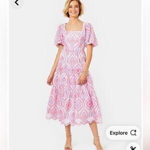 Lilly Pulitzer Pink and White Maxi Dress